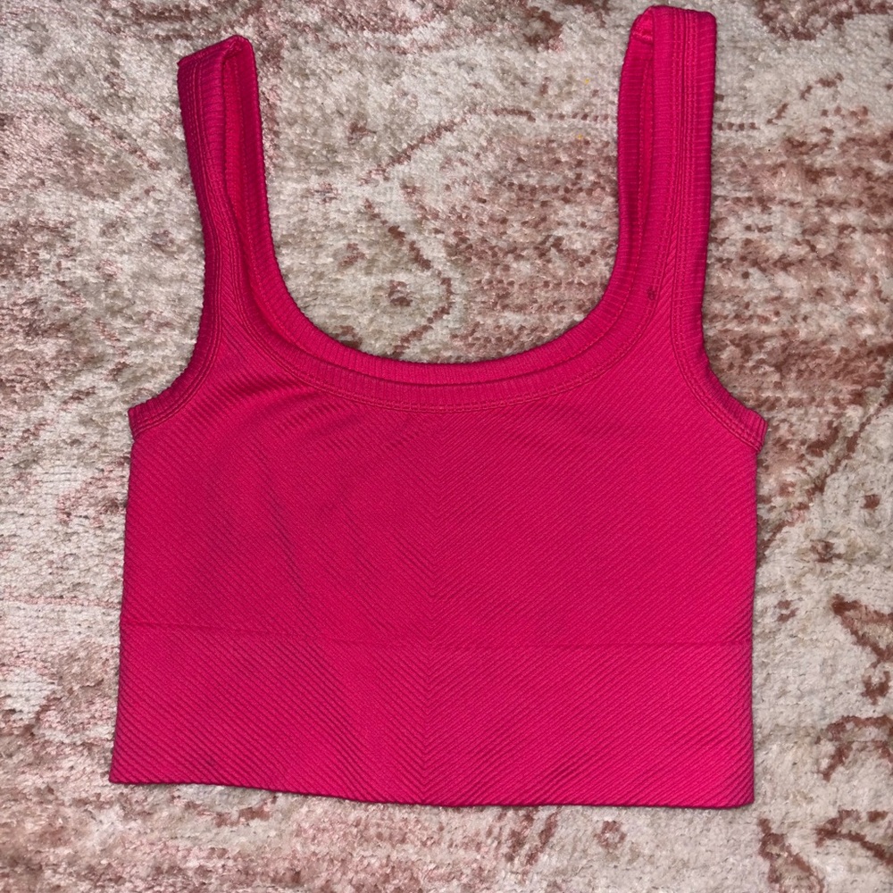 Vibrant Pink Sleeveless Crop Top